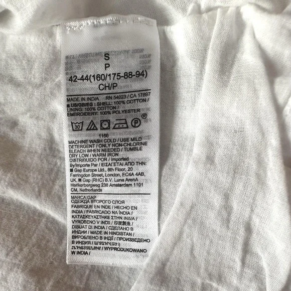 Gap‎ Dress Womens Small White Eyelet Lace Midi Ruffle Flutter Sleeve Sundress - Picture 10 of 11